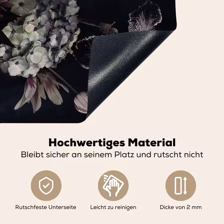 2-in-1 Herdabdeckplatte & Spritzschutz - Nocturnal Flora Symphony - Nachtelijke Flora Symfonie Inductie beschemer met haakjes klein