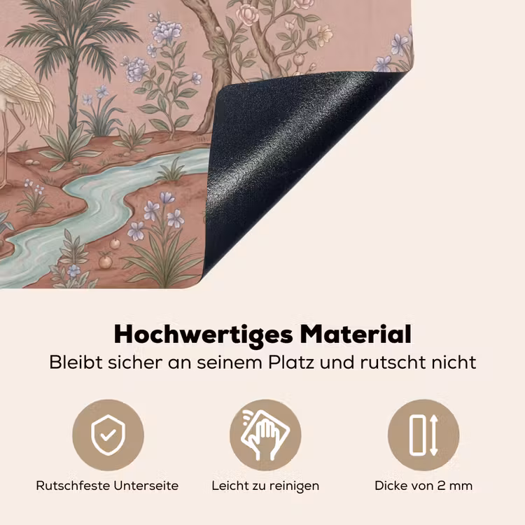 Nostalgisch - Reigers - Roze Inductie beschemer met haakjes klein -ky-onderkant-de