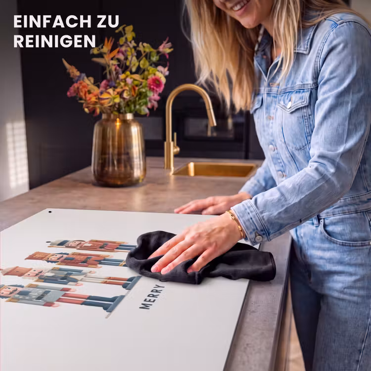 2-in-1 Herdabdeckplatte & Spritzschutz - Nussknacker - Minimalistisch - Weihnachten - Beige - Notenkrakers - Minimalistisch - Kerst - Beige Inductie beschemer met haakjes klein