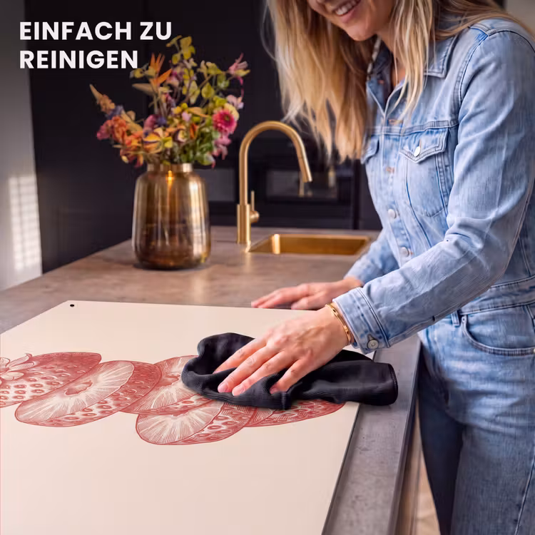 Fruit - Gesneden - Illustratie - Rood - Vintage Inductie beschemer met haakjes klein -ky-schoon-de