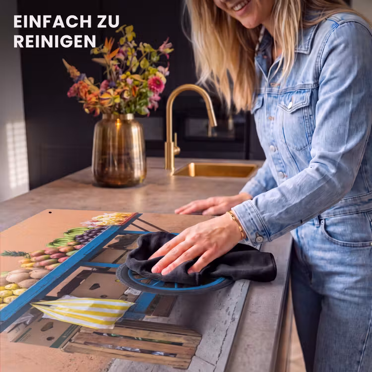 2-in-1 Herdabdeckplatte & Spritzschutz - Obst – Kar – Straße - Fruit - Kar - Straat Inductie beschemer met haakjes klein