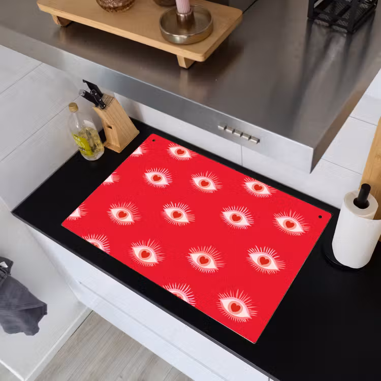 Ogen - Hart - Abstract - Rood - Roze Inductie beschemer met haakjes klein 777 -sfeer1