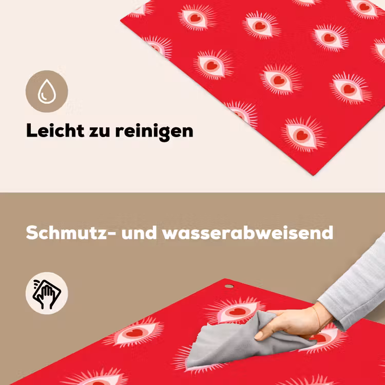 Ogen - Hart - Abstract - Rood - Roze Inductie beschemer met haakjes klein 777 -ky-schoon-de