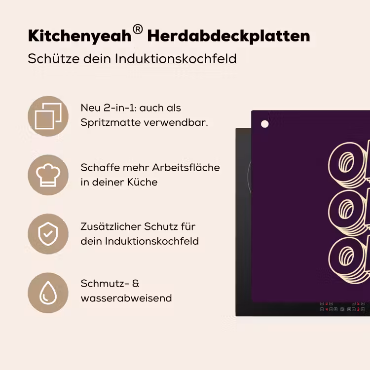Oh hi - Paars - 3D Inductie beschemer met haakjes klein -ky-usp-de