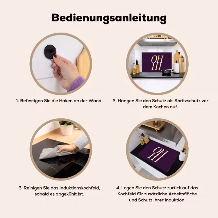 Oh hi - Paars - Minimalistisch Inductie beschemer met haakjes klein -ky-gebruik-de