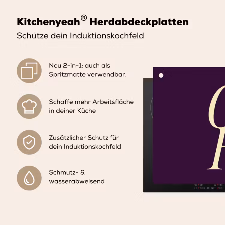 Oh hi - Paars - Minimalistisch Inductie beschemer met haakjes klein -ky-usp-de