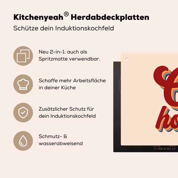 Oh honey - Rood - Schaduw Inductie beschemer met haakjes klein -ky-usp-de