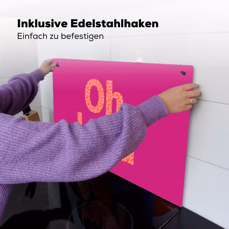 Oh la la - Luipaardprint - Roze Inductie beschemer met haakjes klein -ky-ophangen-de