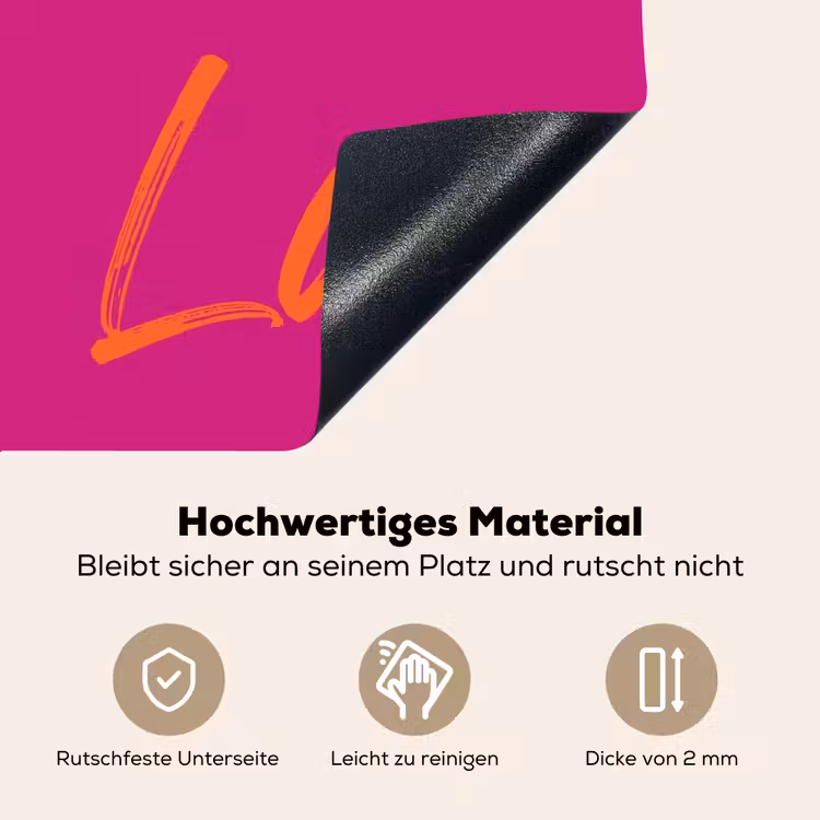 Oh la la - Oranje - Roze Inductie beschemer met haakjes klein -ky-onderkant-de