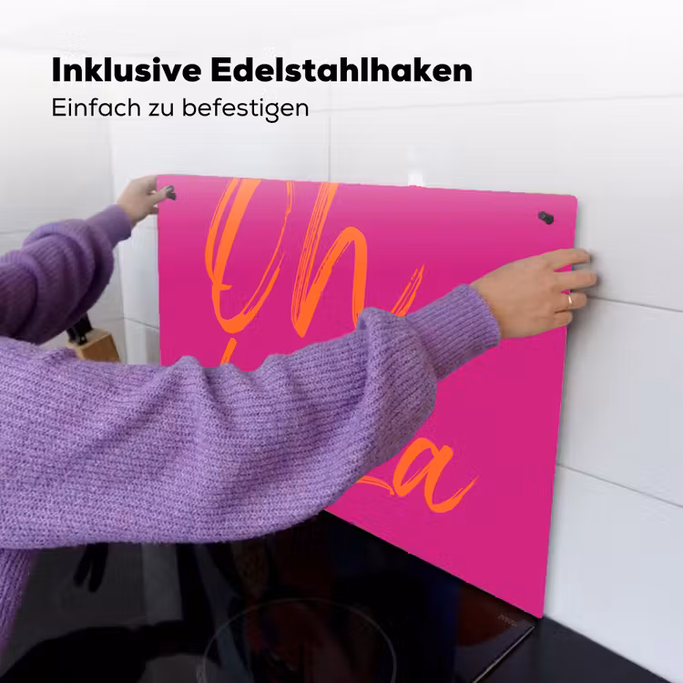 Oh la la - Oranje - Roze Inductie beschemer met haakjes klein -ky-ophangen-de