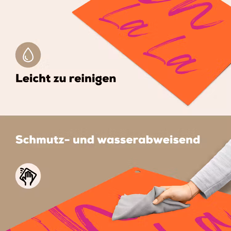 Oh la la - Oranje - Roze - Grafisch Inductie beschemer met haakjes klein -ky-schoon-de