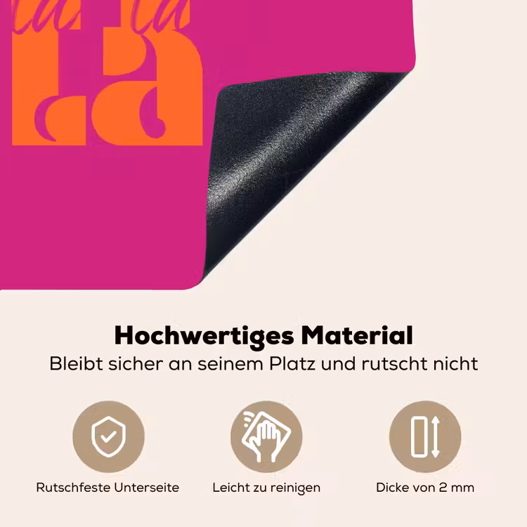 Oh la la - Roze - Oranje - Gestapelde letters Inductie beschemer met haakjes klein -ky-onderkant-de