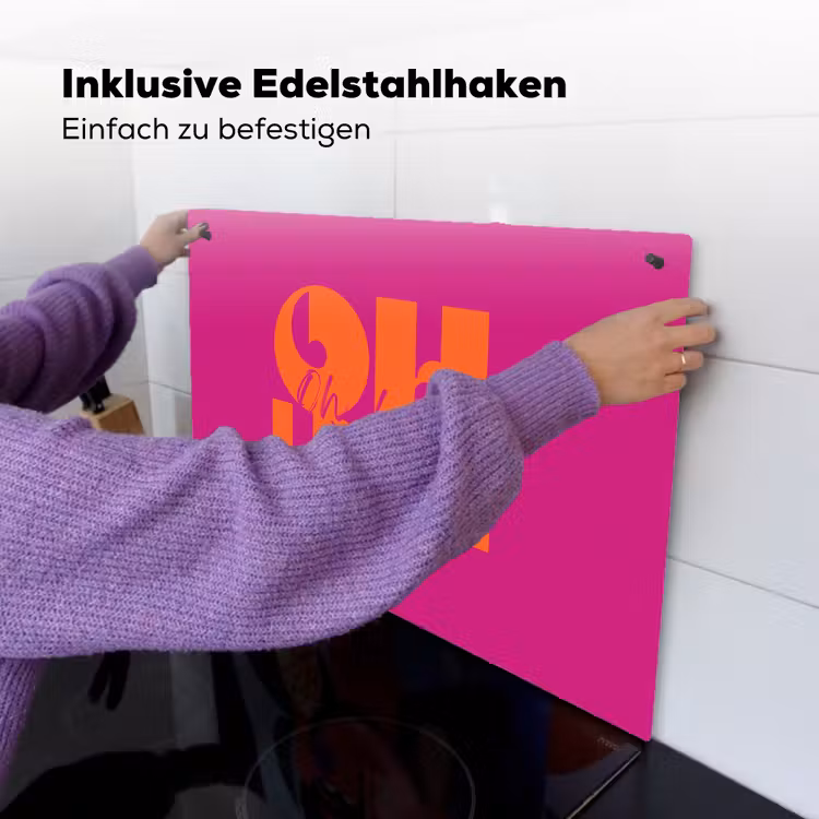 Oh la la - Roze - Oranje - Gestapelde letters Inductie beschemer met haakjes klein -ky-ophangen-de