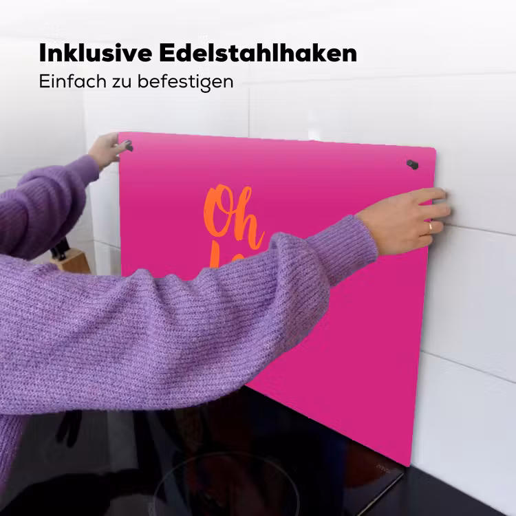 Oh la la - Roze - Oranje - Minimalistisch Inductie beschemer met haakjes klein -ky-ophangen-de