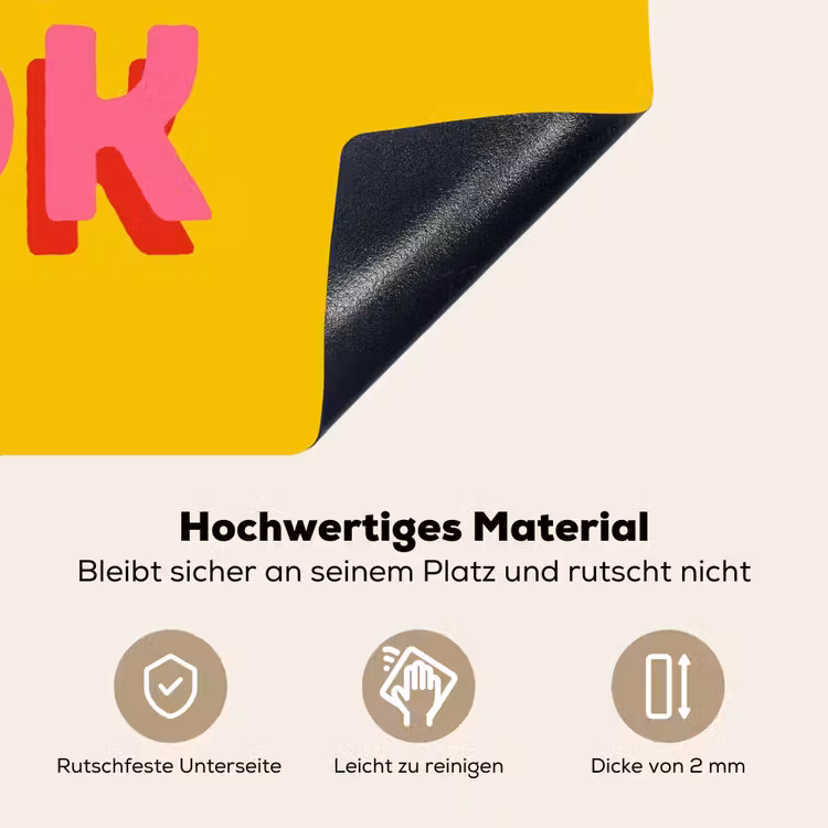 Oh ok - 3D - Geel - Roze Inductie beschemer met haakjes klein -ky-onderkant-de