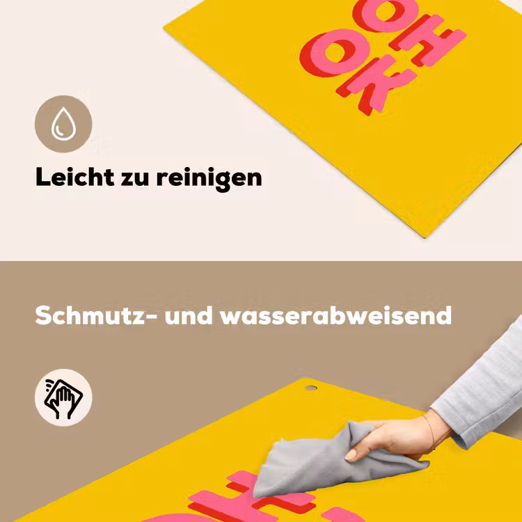 Oh ok - 3D - Geel - Roze Inductie beschemer met haakjes klein -ky-schoon-de