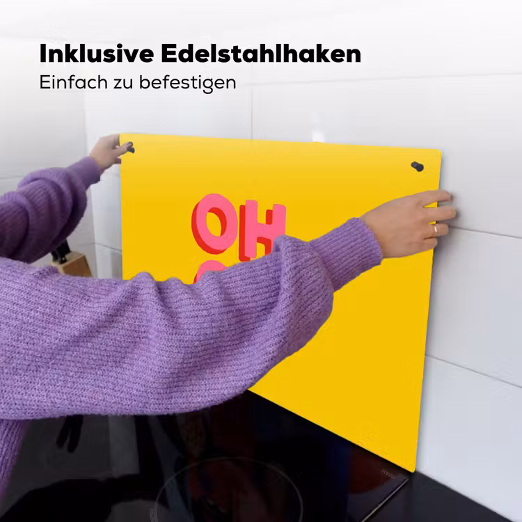 Oh ok - 3D - Geel - Roze Inductie beschemer met haakjes klein -ky-ophangen-de