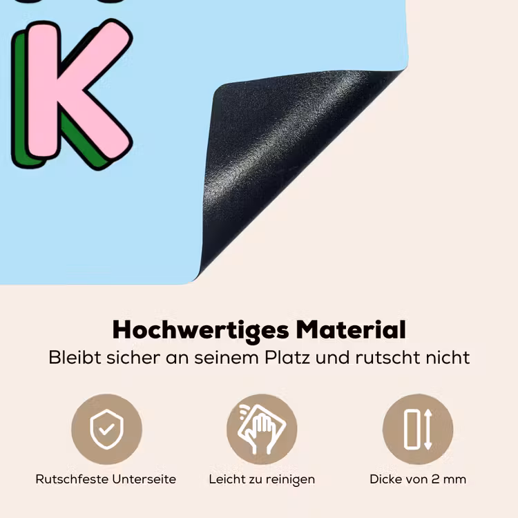 Oh ok - Blauw - Kleurrijk Inductie beschemer met haakjes klein -ky-onderkant-de