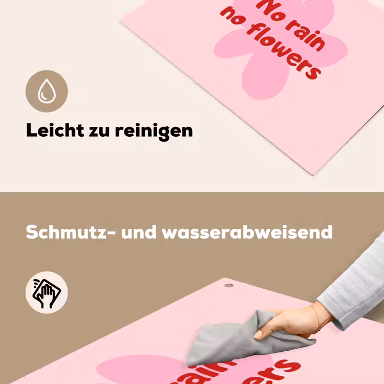 No rain no flowers - Bloem - Roze Inductie beschemer met haakjes klein -ky-schoon-de