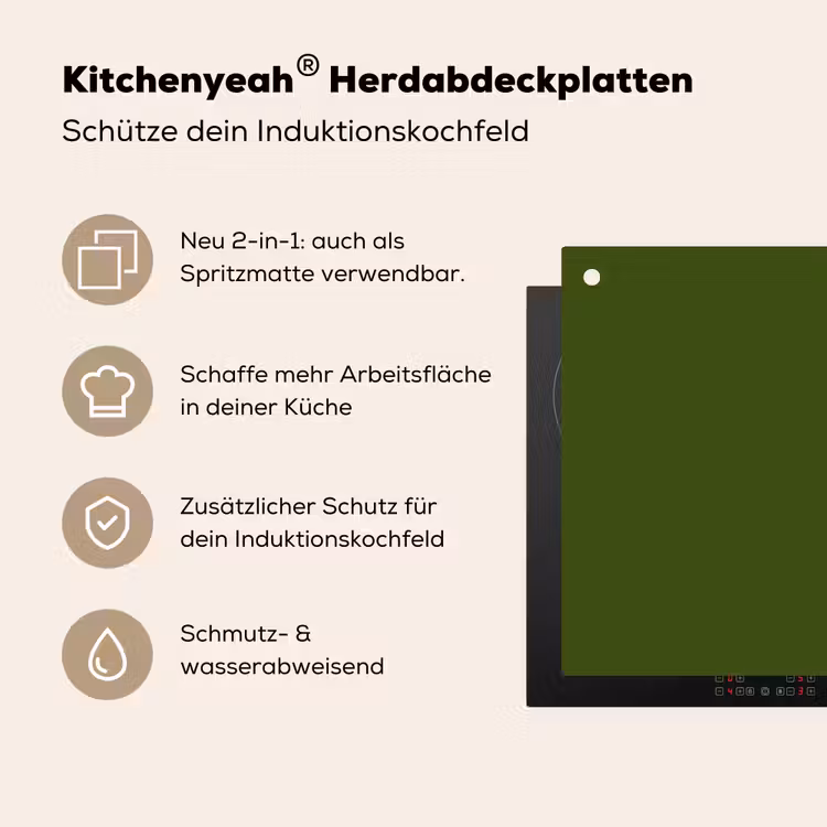 Olive - Drab - Groen Inductie beschemer met haakjes klein 777 -ky-usp-de