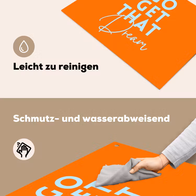 Oranje - Blauw - Go get that dream Inductie beschemer met haakjes klein -ky-schoon-de