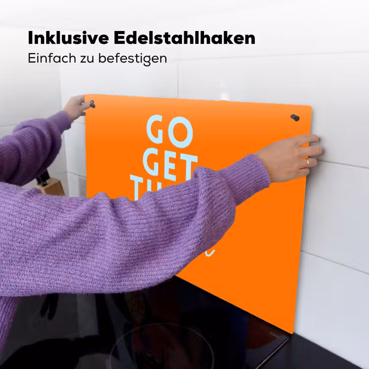 Oranje - Blauw - Go get that dream Inductie beschemer met haakjes klein -ky-ophangen-de