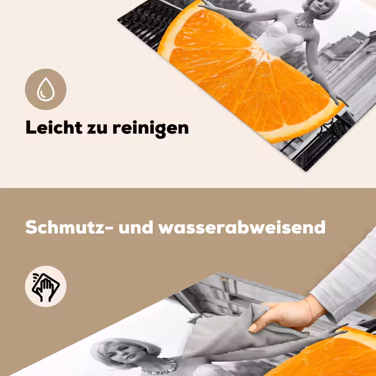 Sinaasappel - Eiffeltoren - Vrouw Inductie beschemer met haakjes klein -ky-schoon-de