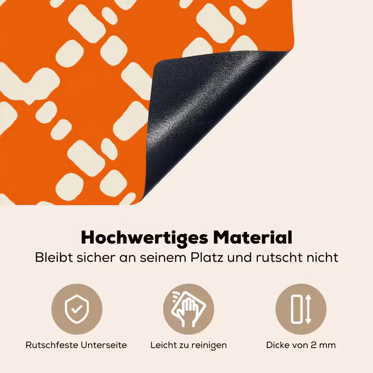 Oranje - Ruitpatroon - Wit Inductie beschemer met haakjes klein 777 -ky-onderkant-de