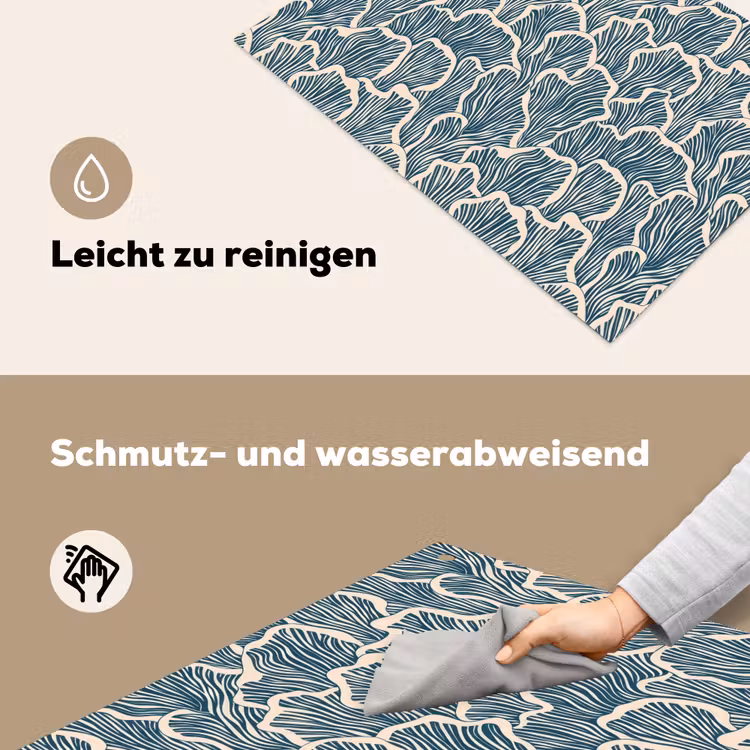 Organisch - Blauw - Crème - Schelpen Inductie beschemer met haakjes klein 777 -ky-schoon-de