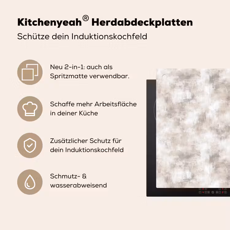 Organisch - Patroon - Gemêleerd Inductie beschemer met haakjes klein 777 -ky-usp-de