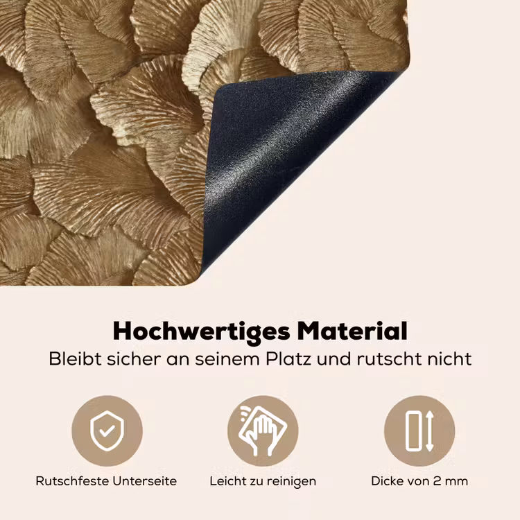 Organisch - Patroon - Bladeren - Goud Inductie beschemer met haakjes klein 777 -ky-onderkant-de