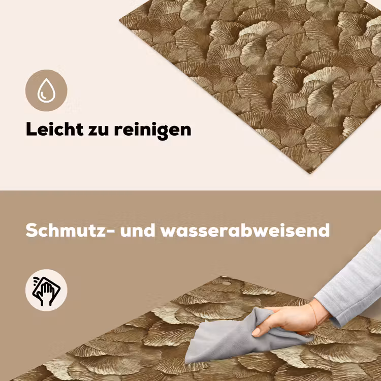 Organisch - Patroon - Bladeren - Goud Inductie beschemer met haakjes klein 777 -ky-schoon-de