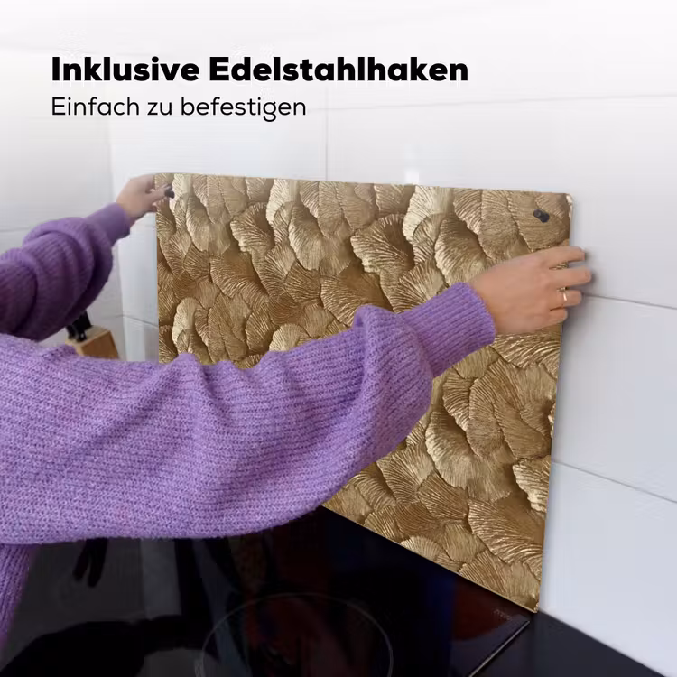 Organisch - Patroon - Bladeren - Goud Inductie beschemer met haakjes klein 777 -ky-ophangen-de