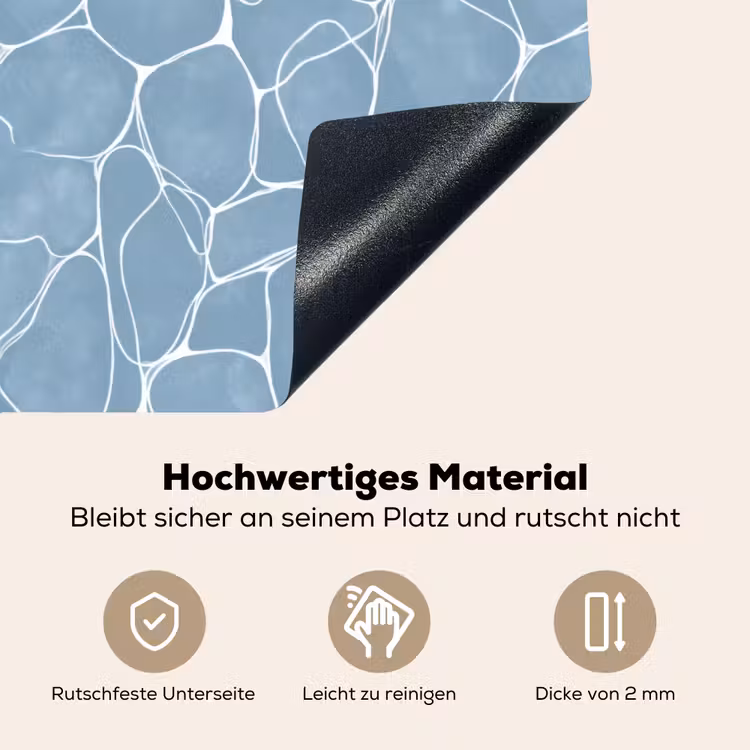 Organisch - Patroon - Blauw Inductie beschemer met haakjes klein 777 -ky-onderkant-de