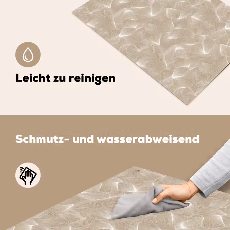 Organisch - Textuur - Beige Inductie beschemer met haakjes klein 777 -ky-schoon-de