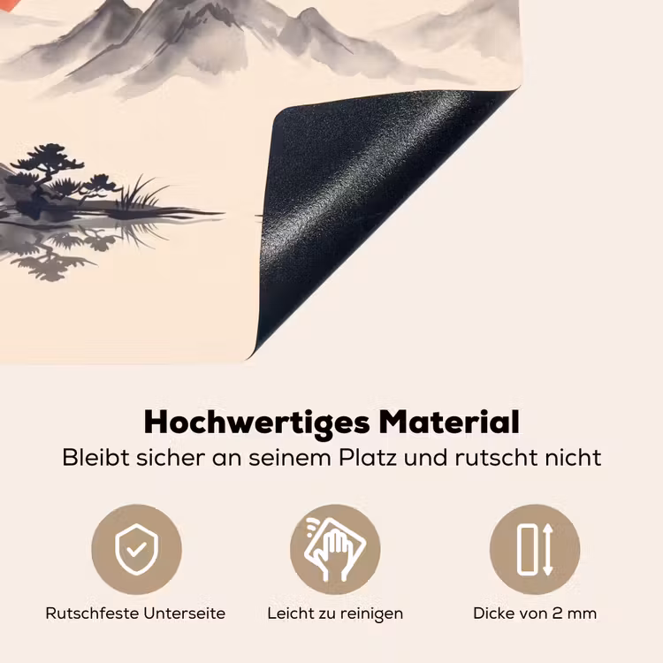 Oosters - Kraanvogels - Landschap Inductie beschemer met haakjes klein -ky-onderkant-de