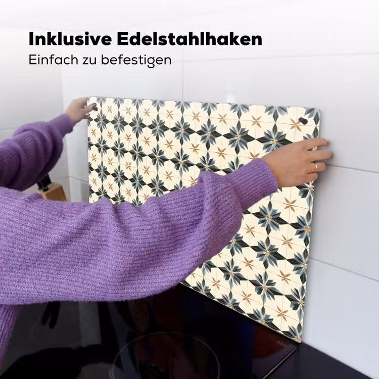 Sierlijk - Ornament - Blauw Inductie beschemer met haakjes klein 777 -ky-ophangen-de