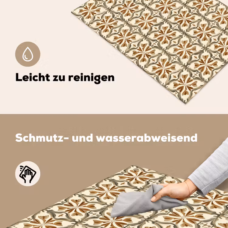 Siertegel - Patroon - Bruin Inductie beschemer met haakjes klein 777 -ky-schoon-de