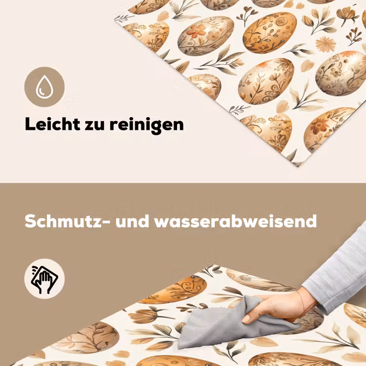 Paaseieren - Bruin - Bloemen Inductie beschemer met haakjes klein -ky-schoon-de