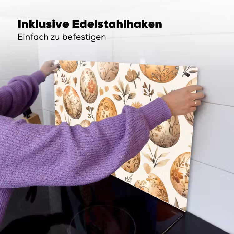 Paaseieren - Bruin - Bloemen Inductie beschemer met haakjes klein -ky-ophangen-de