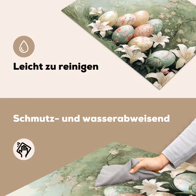 Paaseieren - Pasteltinten - Bloemen Inductie beschemer met haakjes klein -ky-schoon-de