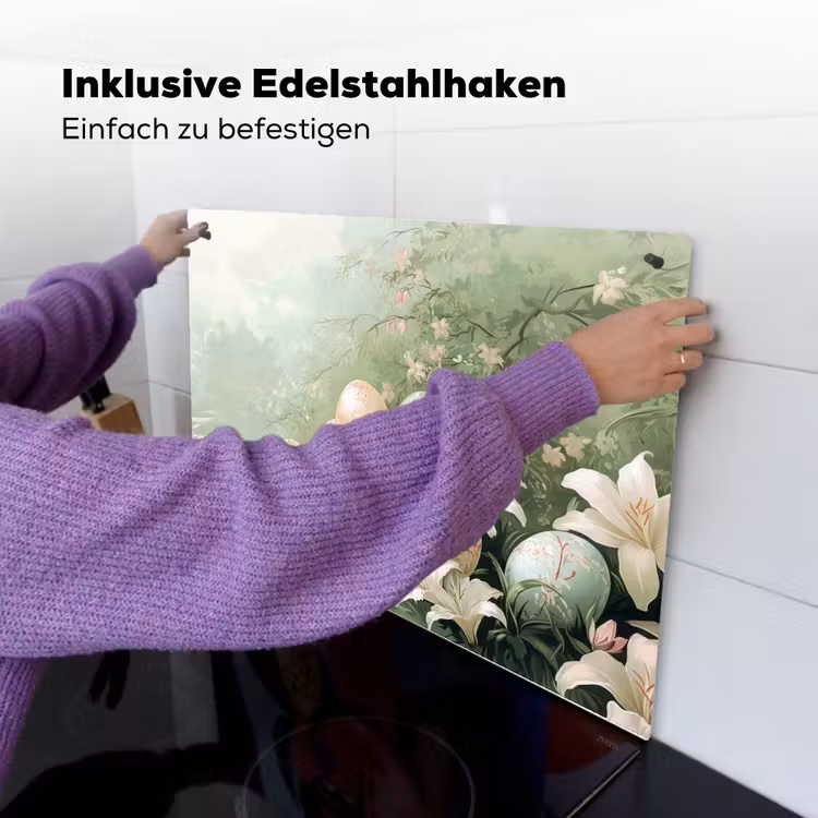 Paaseieren - Pasteltinten - Bloemen Inductie beschemer met haakjes klein -ky-ophangen-de