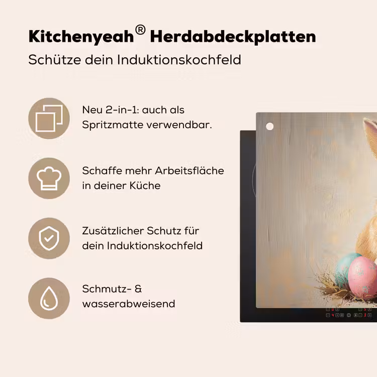Paashaas - Pastel - Eieren Inductie beschemer met haakjes klein -ky-usp-de