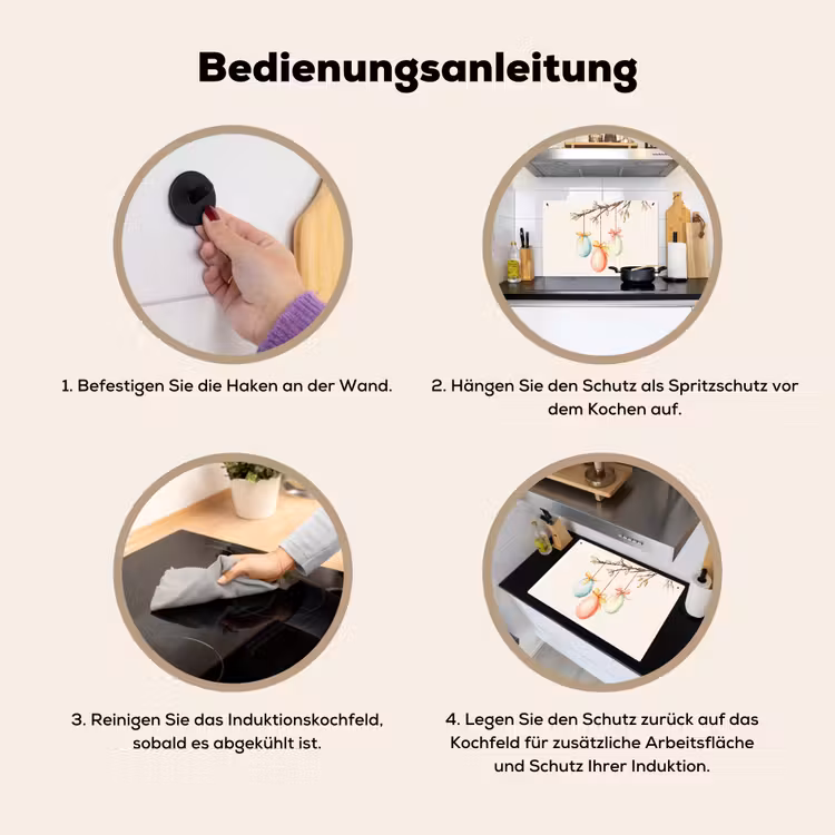Paastak - Strikje - Eieren Inductie beschemer met haakjes klein -ky-gebruik-de