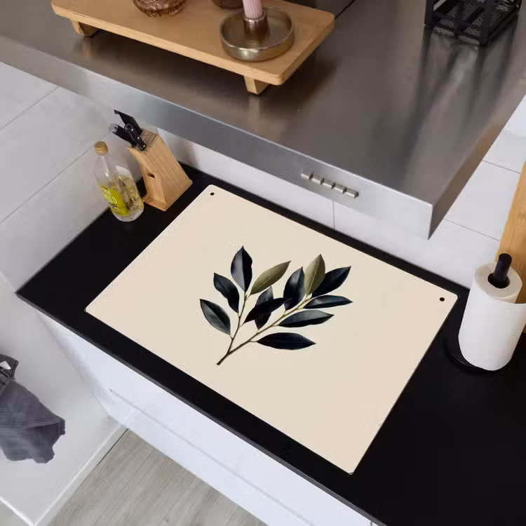 2-in-1 Herdabdeckplatte & Spritzschutz - Oval - Olivgrün - Einfach - Ovaal - Olijfgroen - Simpel Inductie beschemer met haakjes klein