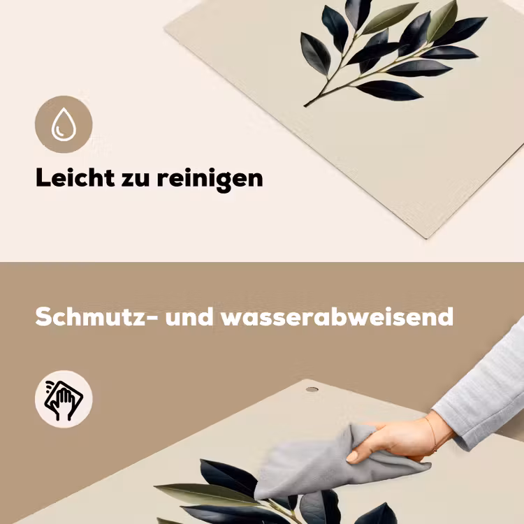 2-in-1 Herdabdeckplatte & Spritzschutz - Oval - Olivgrün - Einfach - Ovaal - Olijfgroen - Simpel Inductie beschemer met haakjes klein