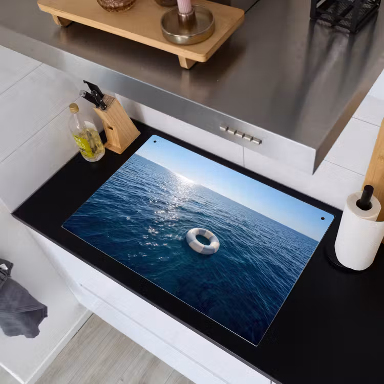 Oceaan - Zwemband - Horizon Inductie beschemer met haakjes klein -sfeer1