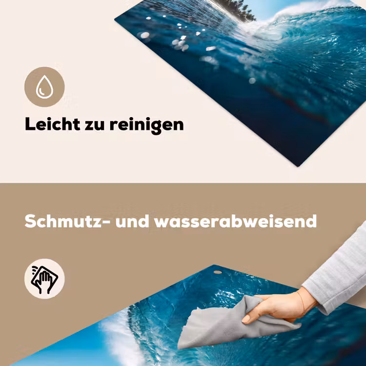Oceaan - Golf - Strand - Natuur - Blauw Inductie beschemer met haakjes klein -ky-schoon-de