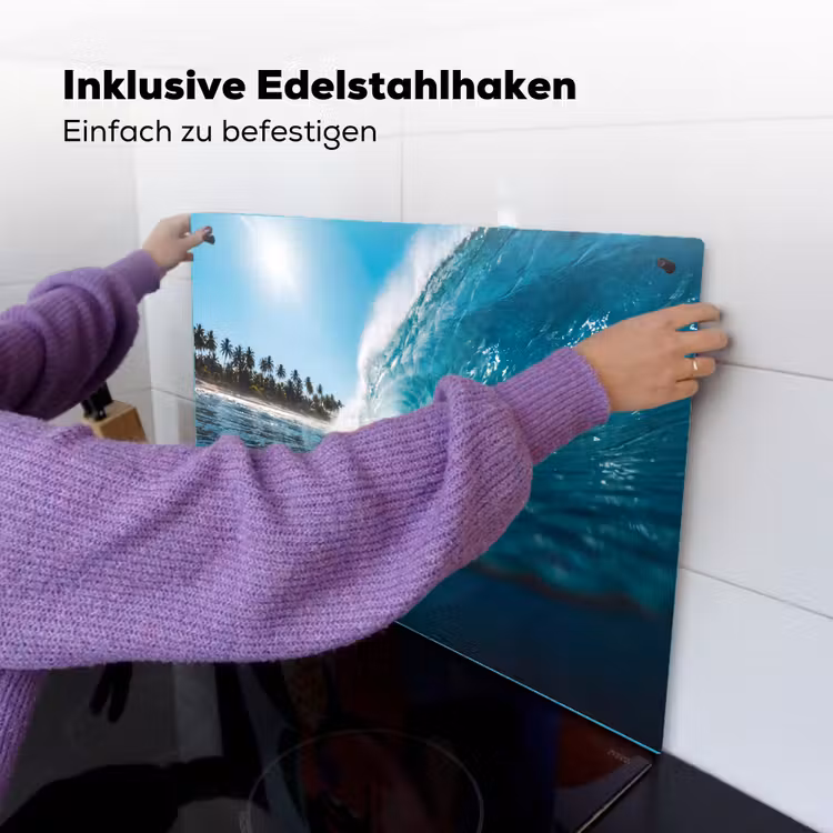 Oceaan - Golf - Strand - Natuur - Blauw Inductie beschemer met haakjes klein -ky-ophangen-de