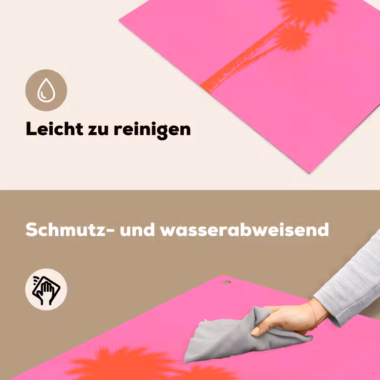 Palmbomen - Modern - Roze Inductie beschemer met haakjes klein -ky-schoon-de